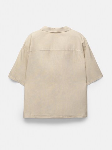 Pull&Bear Comfort fit Button Up Shirt in Beige
