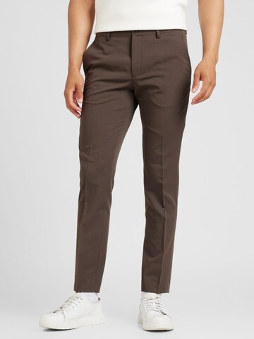 JACK & JONES Slim fit Pleated Pants 'JPRFRANCO' in Brown: front