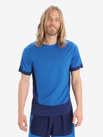 mėlyna ICEBREAKER Sportiniai marškinėliai 'ZoneKnit': priekis