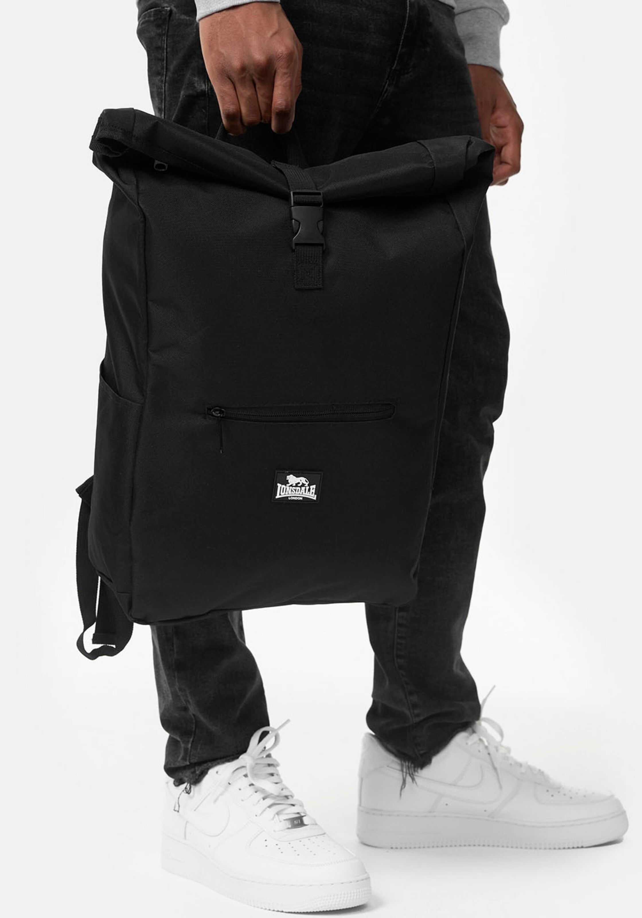 LONSDALE Backpack in Black ABOUT YOU