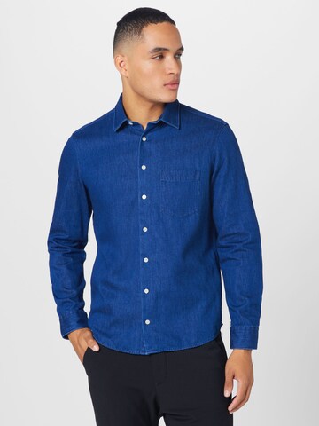 Coupe regular Chemise SEIDENSTICKER en bleu : devant