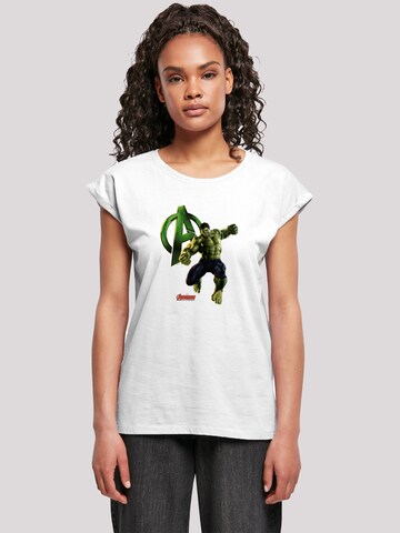 T-shirt 'Marvel Avengers Age of Ultron Incredible Hulk' F4NT4STIC en blanc : devant