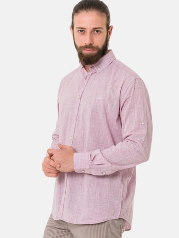 Coupe slim Chemise 'CH199' CIPO & BAXX en rouge