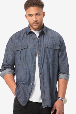 STHUGE Regular fit Button Up Shirt in Blue: front