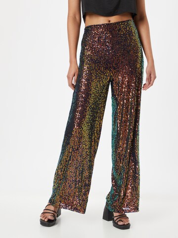 Wide Leg Pantalon Warehouse en marron : devant