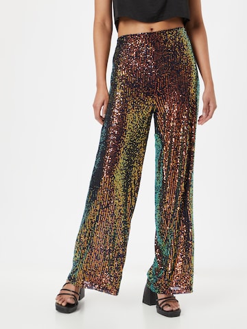 Wide Leg Pantalon Warehouse en marron : devant