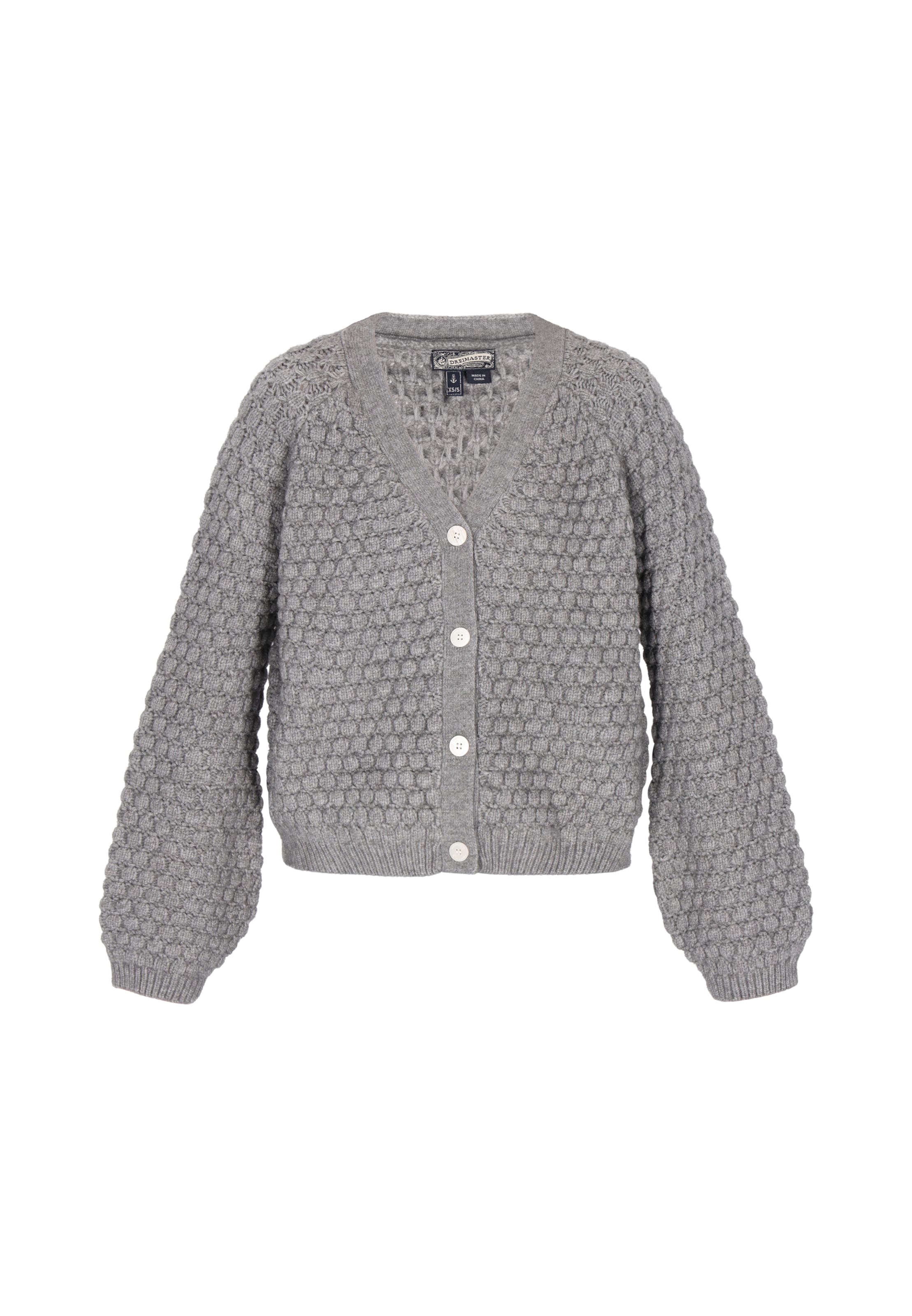 DreiMaster Vintage Oversized vest in Grijs: voorkant