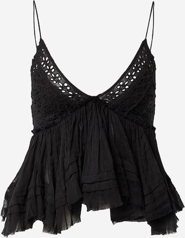 Free People - Blusa 'CARRIE' em preto: frente