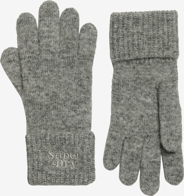 Superdry Full Finger Gloves in Grey: front