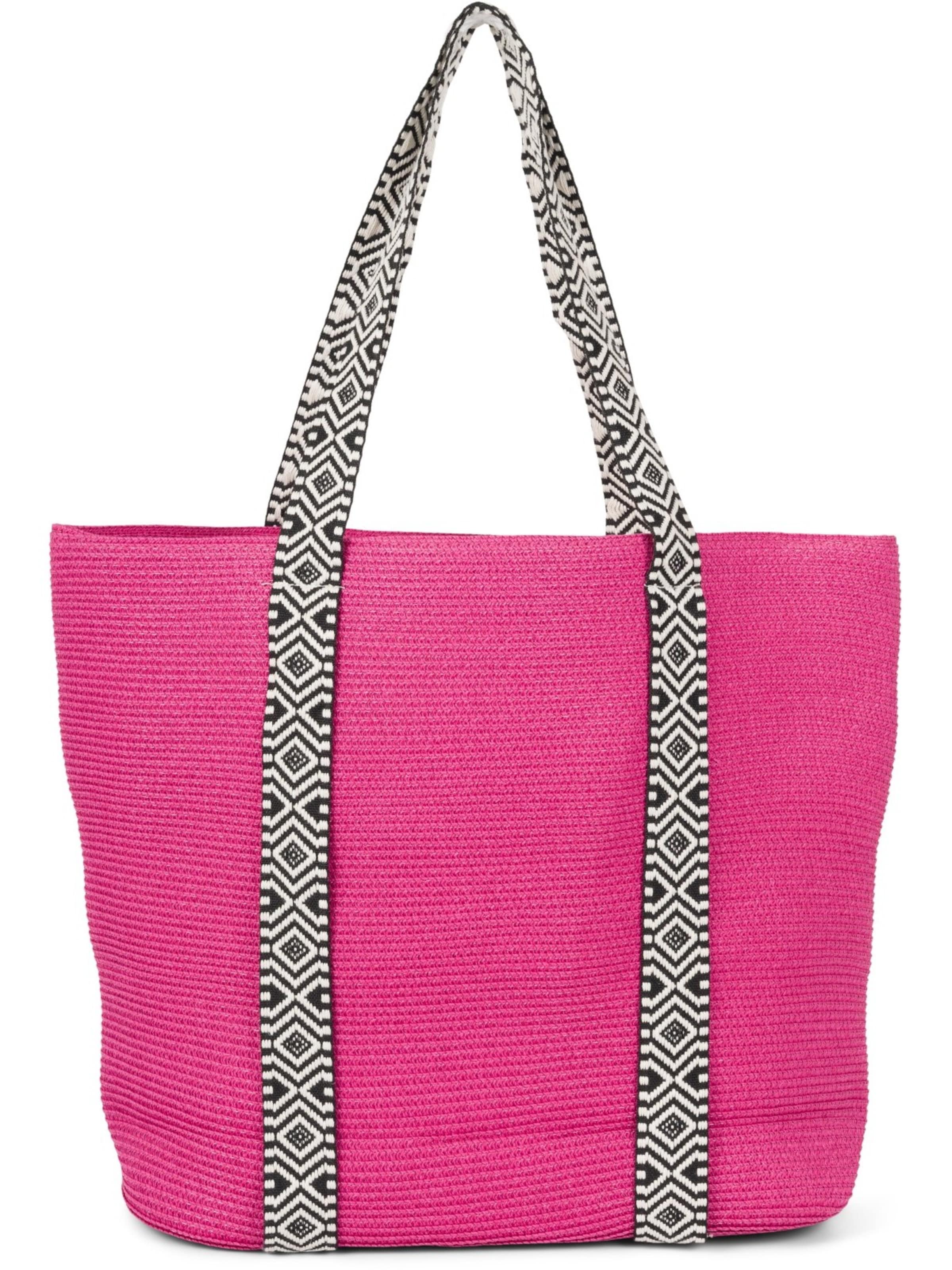 styleBREAKER Beach bag 'Papierstroh Strandtasche Azteken Muster' in Magenta, Item view