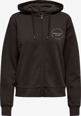 ONLY PLAY - Sudadera con cremallera deportiva 'ONPCava' en marrón: frente