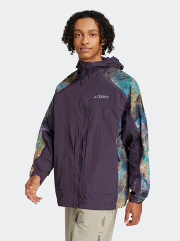 Veste outdoor 'National Geographic' ADIDAS TERREX en violet : devant