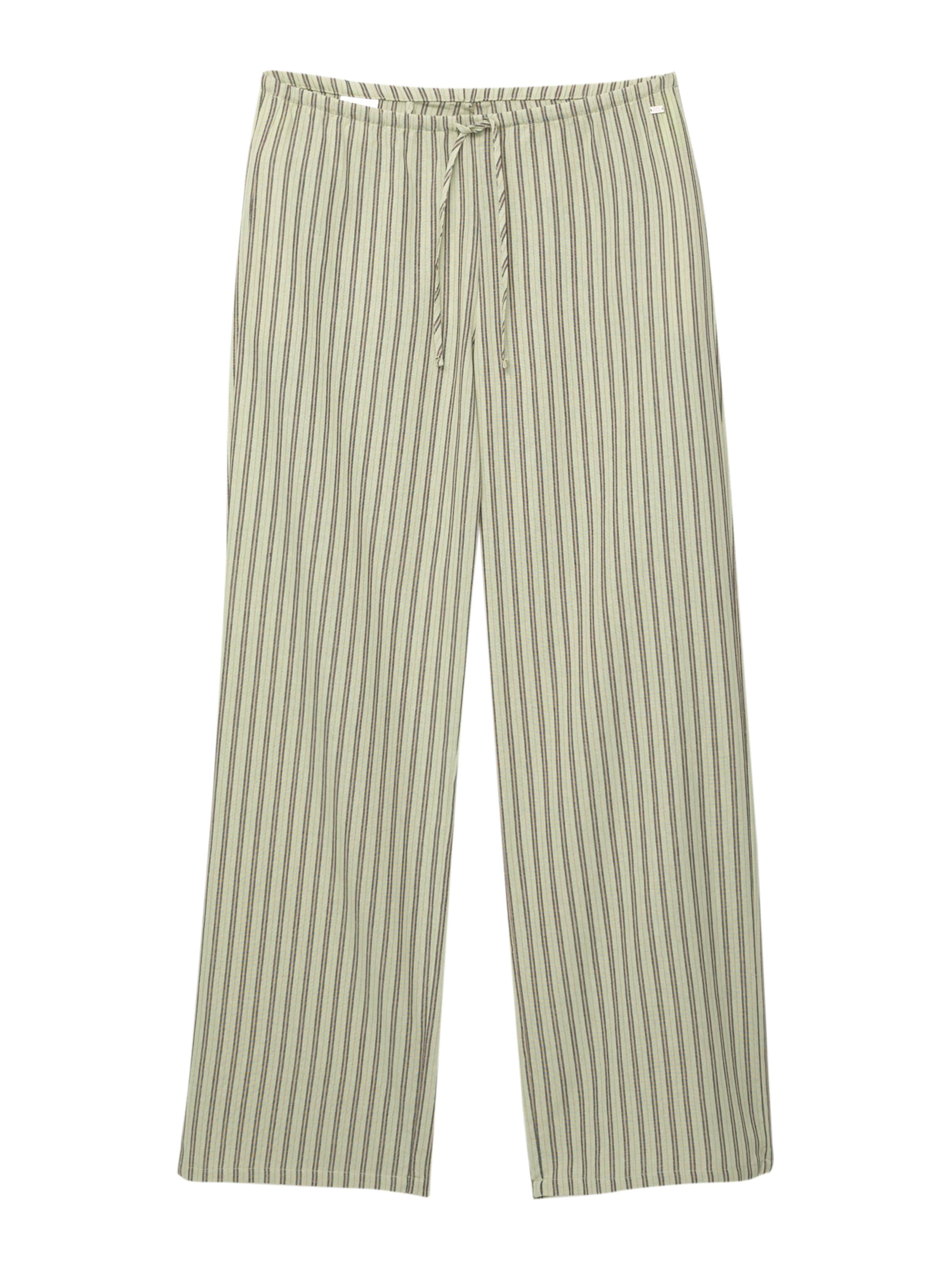Pull&Bear Wide Leg Hose in Grün: Vorderseite