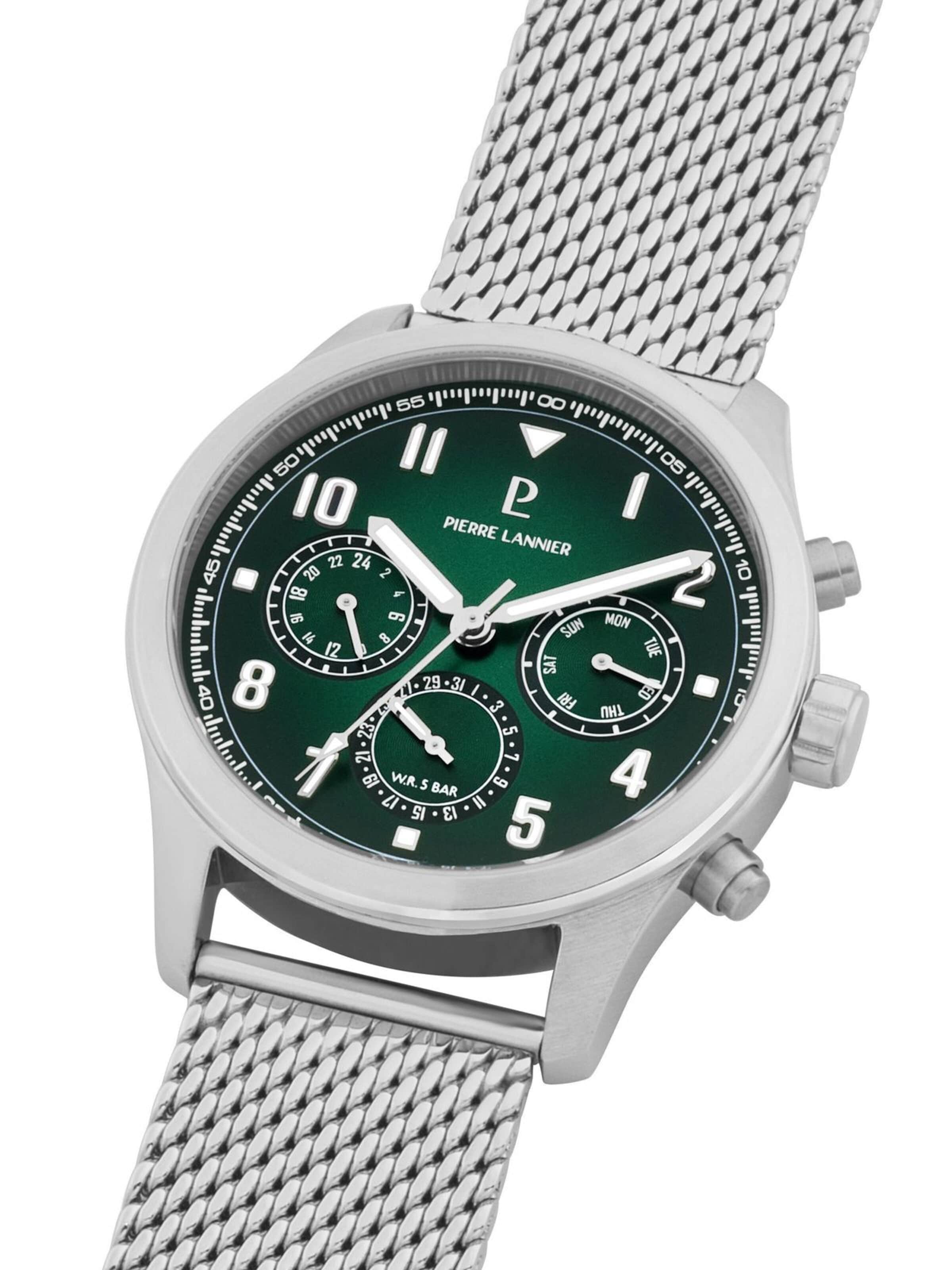 Pierre Lannier Analoog horloge 'Chronograph Aviateur' in Groen