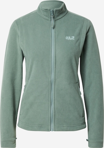 JACK WOLFSKIN Athletic Fleece Jacket ' Kiruna ' in Green: front