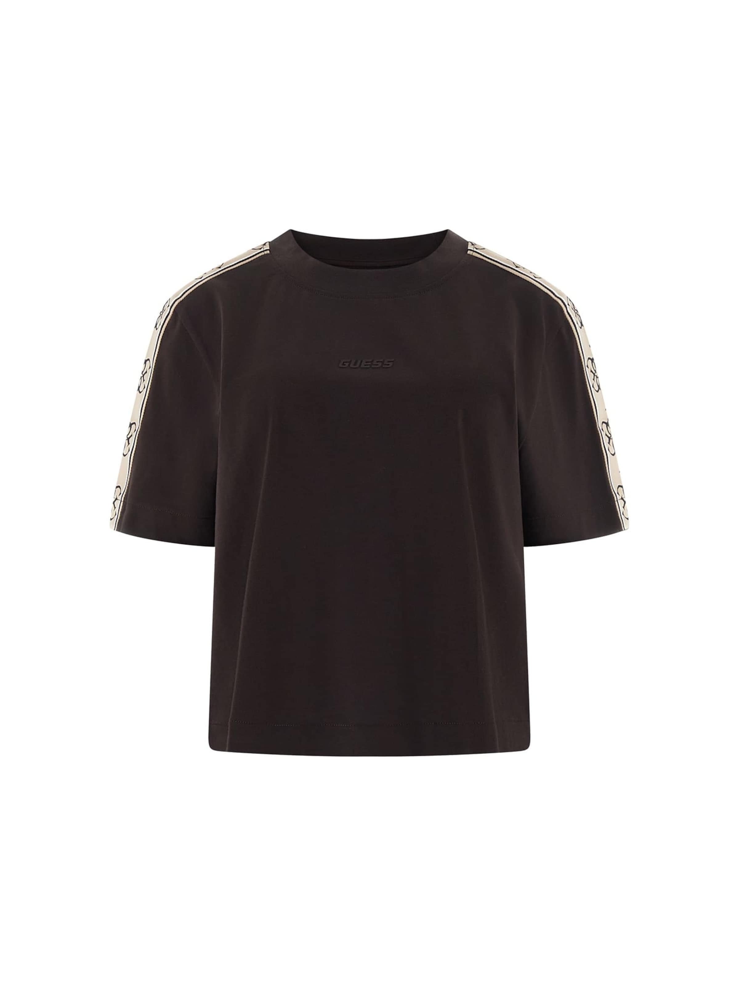 GUESS Sportshirt 'BRITNEY' in beige / dunkelbraun / weiß, Produktansicht