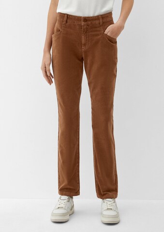 Effilé Pantalon s.Oliver en marron : devant