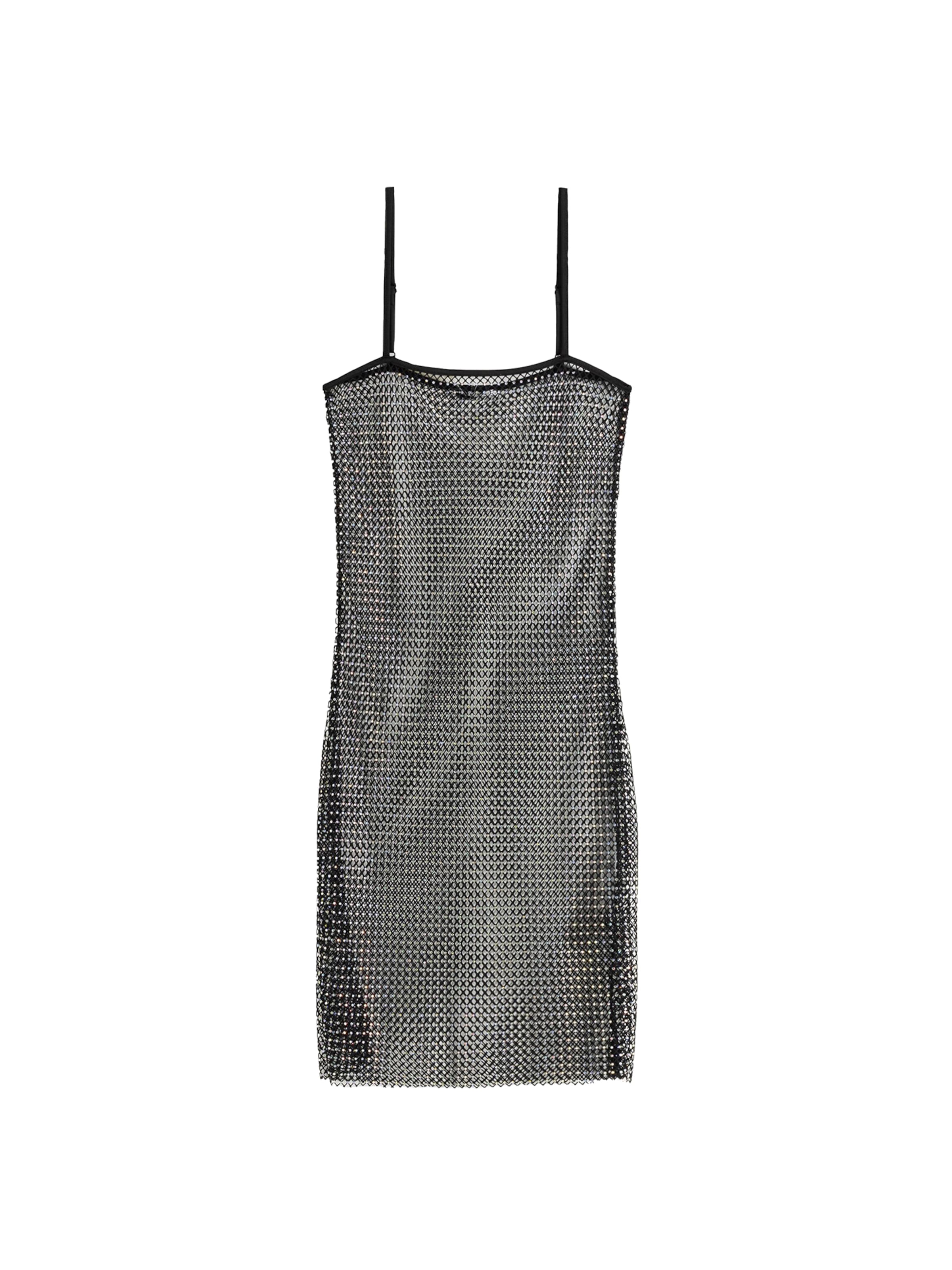 Bershka Kokteilové šaty - Čierna: predná strana