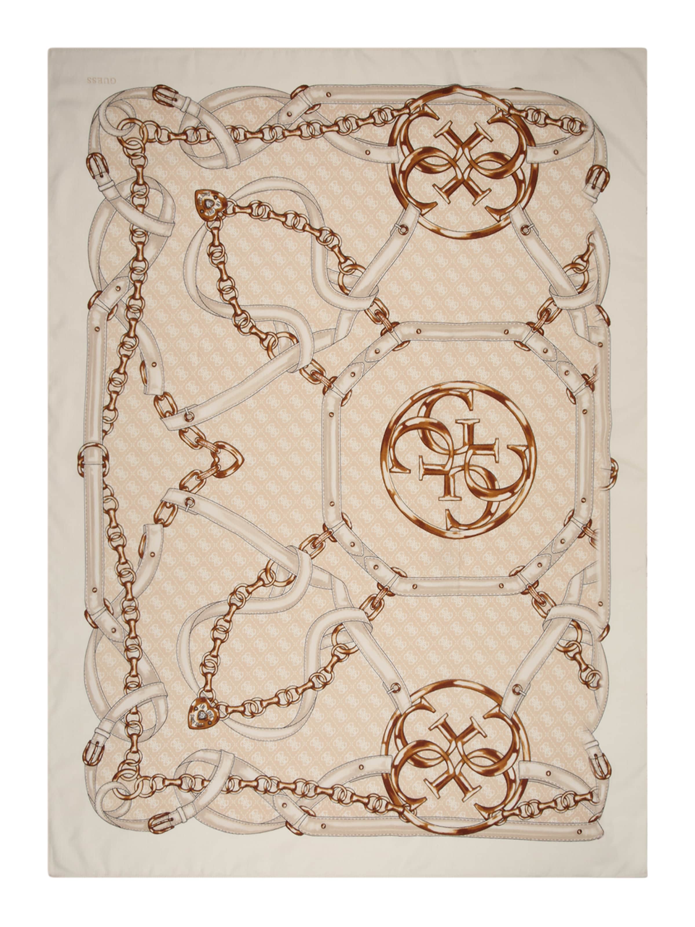 GUESS Rätik 'NOELLE PRINTED KEFIAH 130X130', värv beež: eest vaates