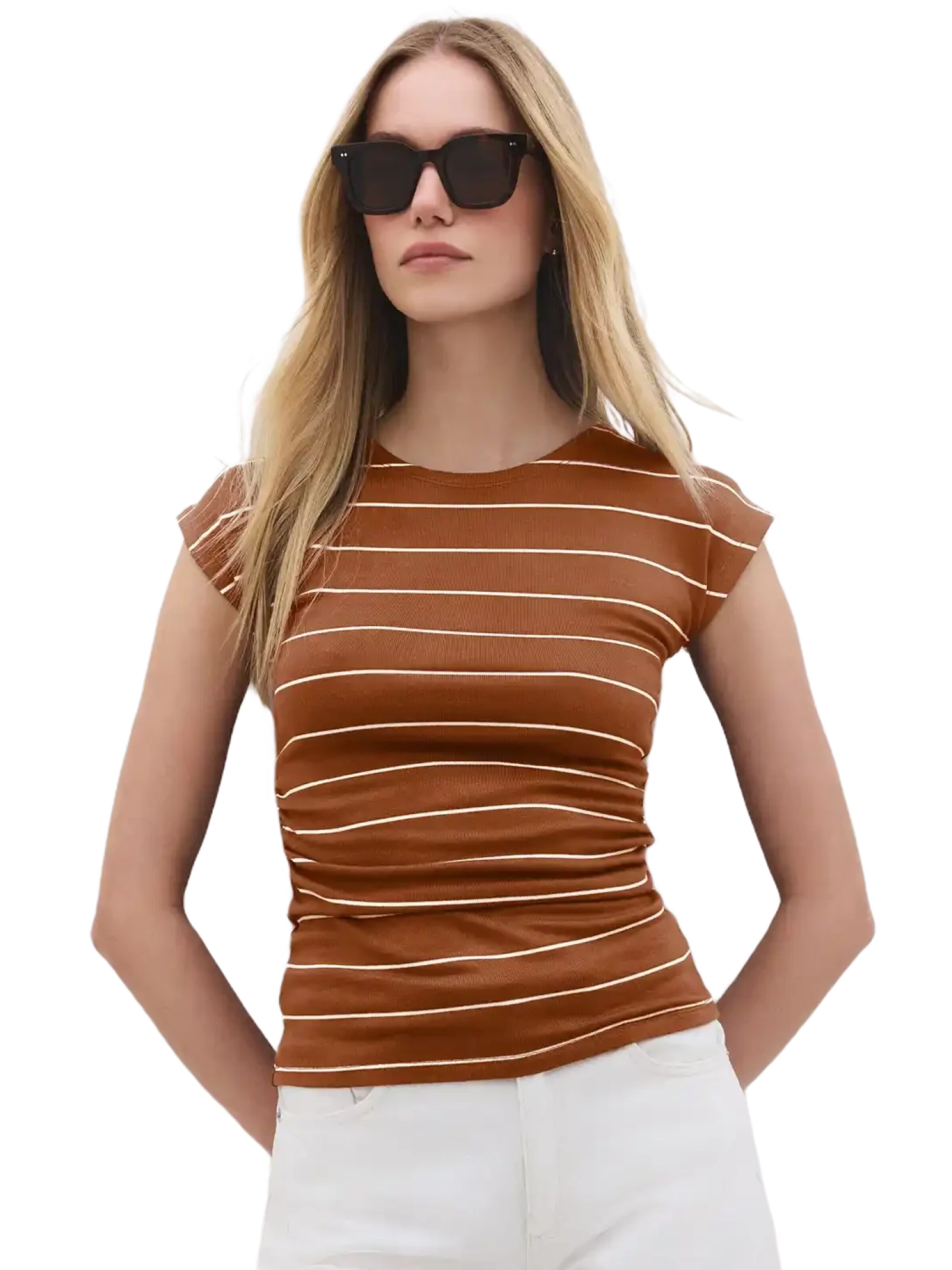 T-shirt No Matter What en marron : devant