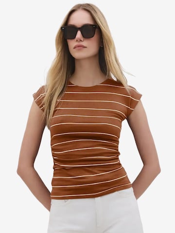 T-shirt No Matter What en marron : devant