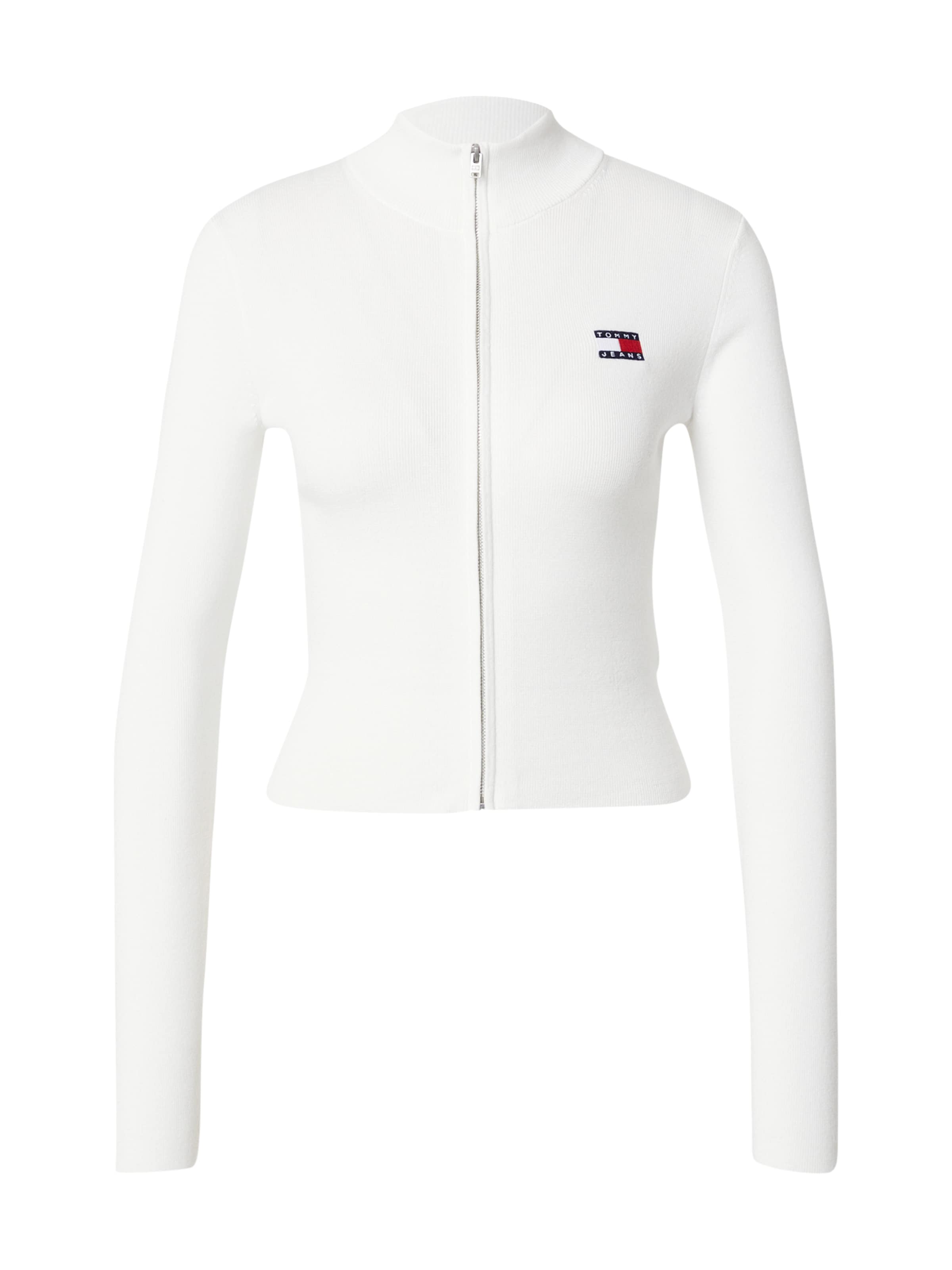 balta Tommy Jeans Kardiganas: priekis