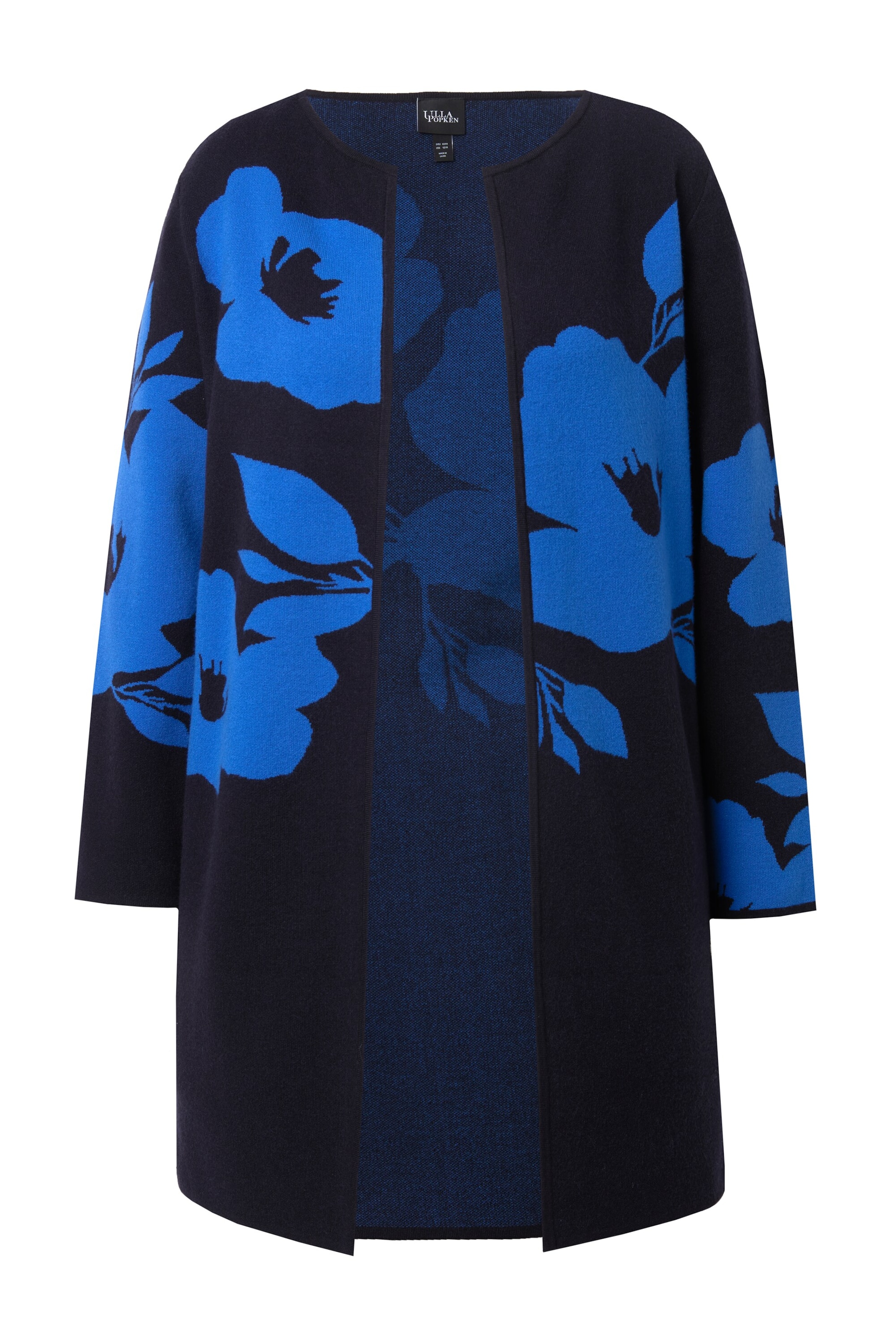 Ulla Popken Gebreid vest in Blauw: voorkant