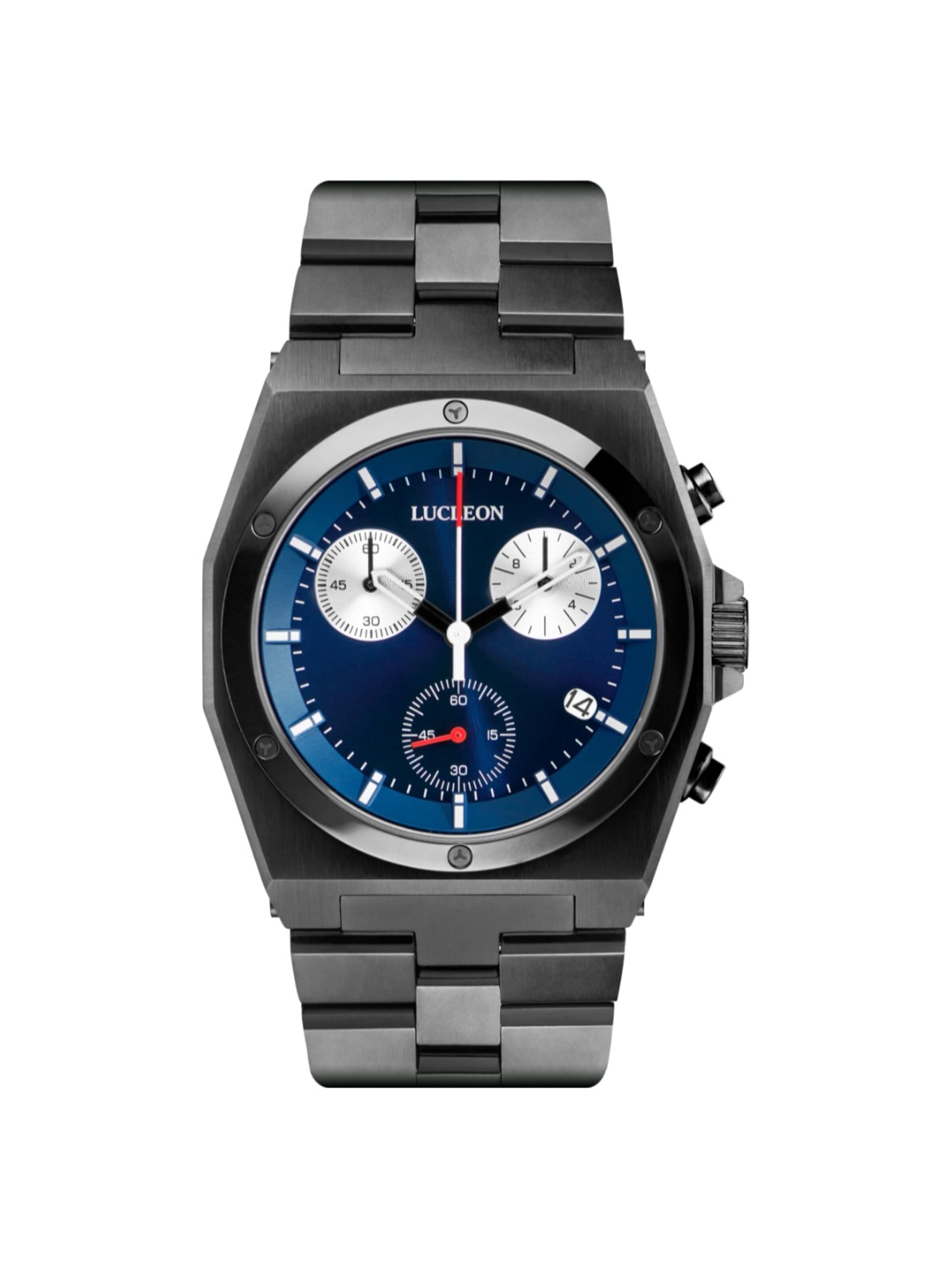 Lucleon Analog Watch 'Lennon Ray' in Black: front