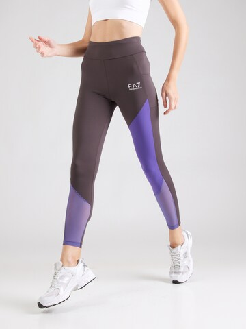 EA7 Emporio Armani Skinny Sportovní kalhoty – fialová: přední strana