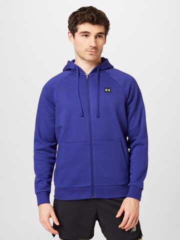 UNDER ARMOUR Athletic Zip-Up Hoodie 'Rival' in Blue: front