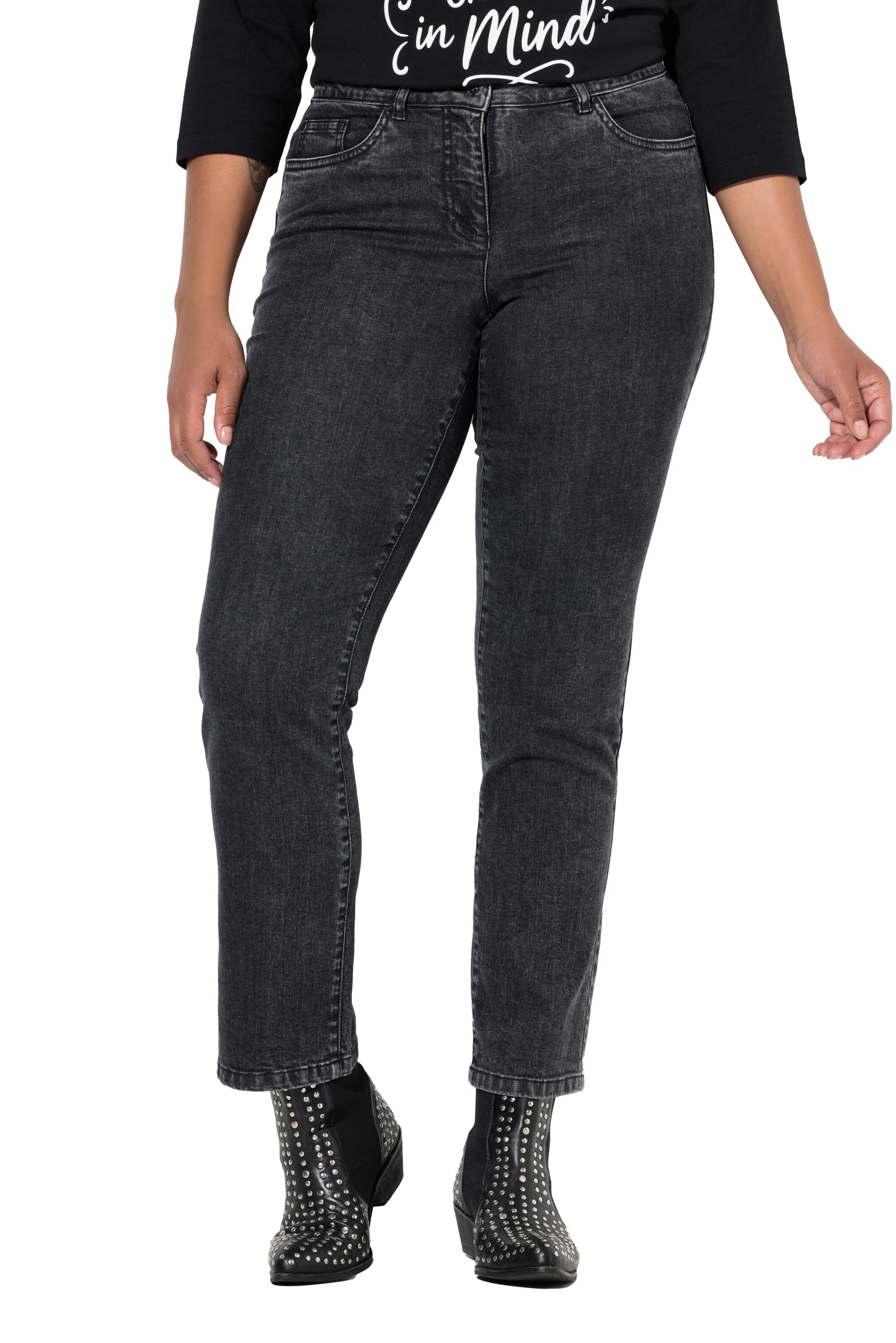 Angel of Style Regular Jeans in Black: front