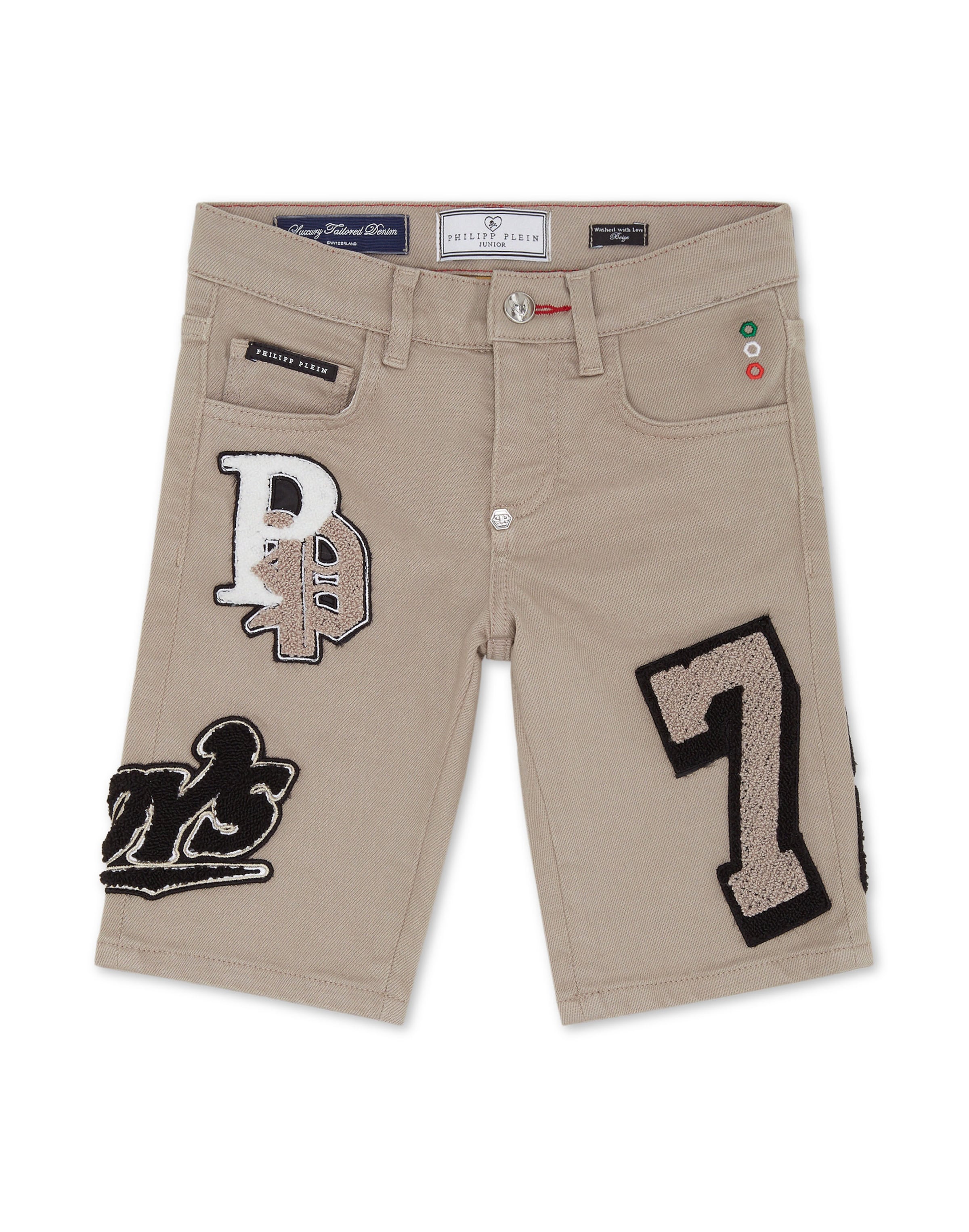 Philipp Plein - Regular Calças de ganga 'Bulldogs' em bege: frente