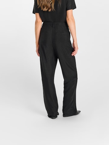Le Temps Des Cerises Wide leg Bandplooibroek in Zwart