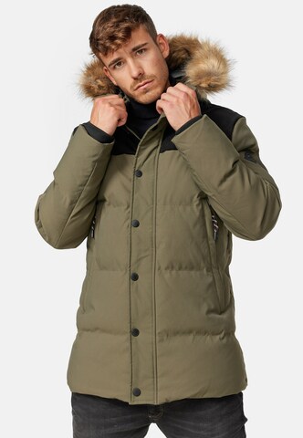 INDICODE JEANS Winter parka 'Hexyl' in Green: front