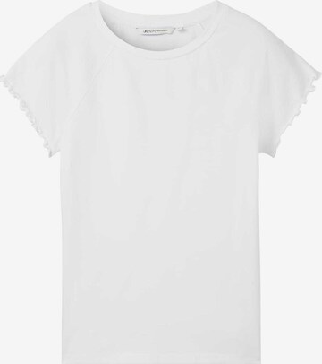 T-shirt TOM TAILOR DENIM en blanc : devant