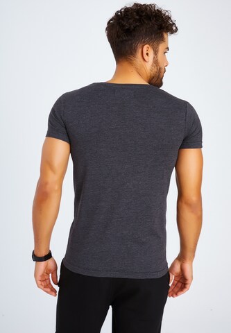 Leif Nelson T-Shirt V-Ausschnitt in Grau
