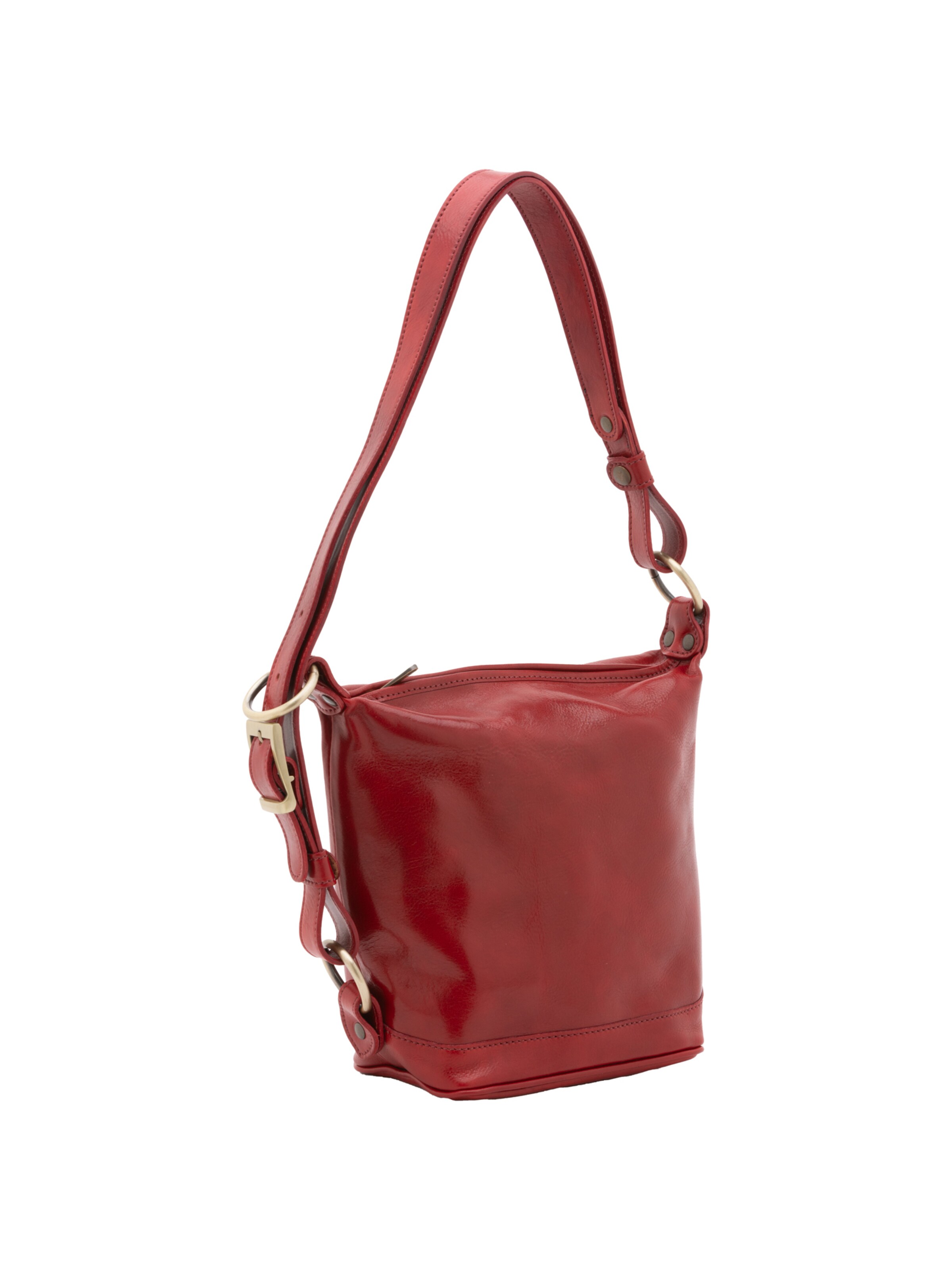 Borsa a mano 'Borsa a Secchiello Donna Vera Pelle - Tracolla Regolabile' di I Fratelli in rosso