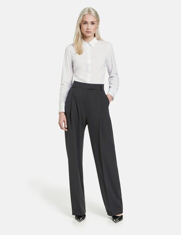 TAIFUN Wide leg Pleated Pants in Black