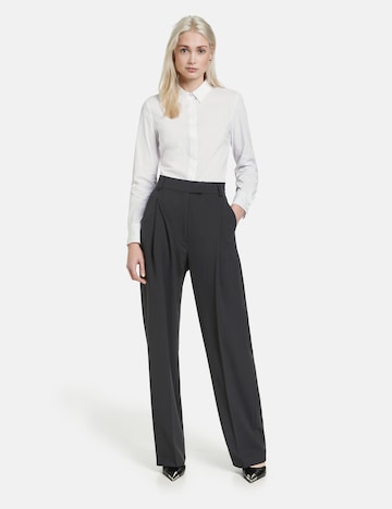 TAIFUN Wide leg Trousers with creases in Black