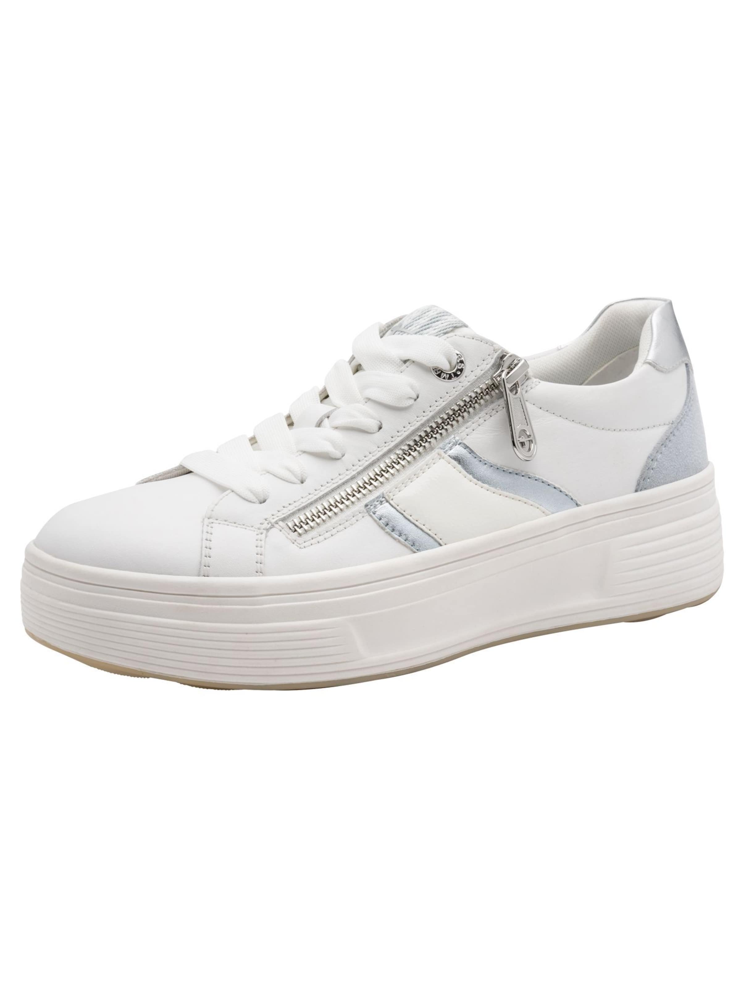 Tamaris Platform trainers in White: front