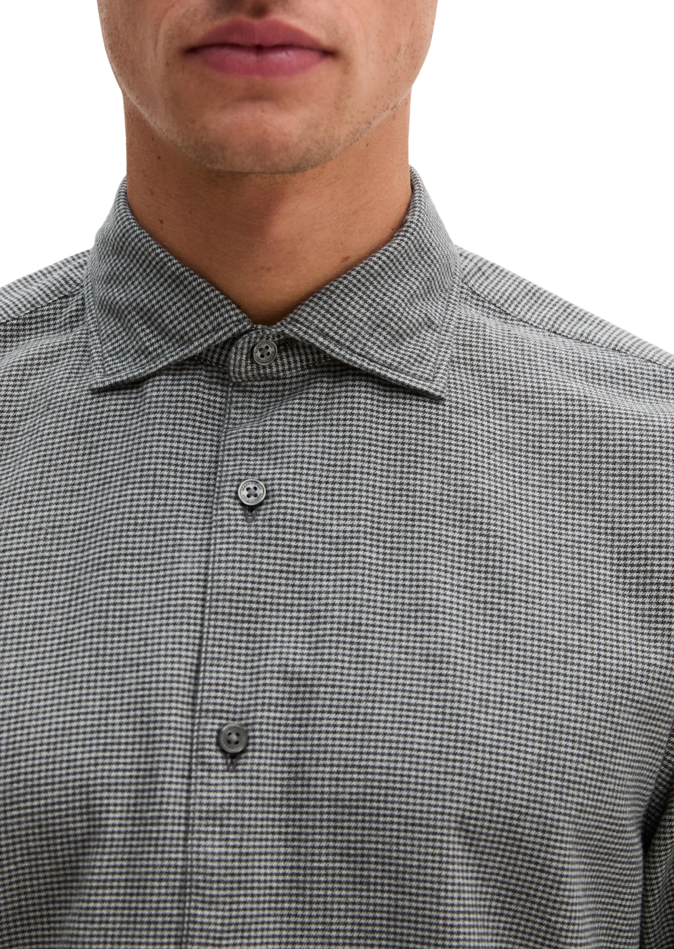 Marc O'Polo Slim Fit Hemd in Grau: Vorderseite