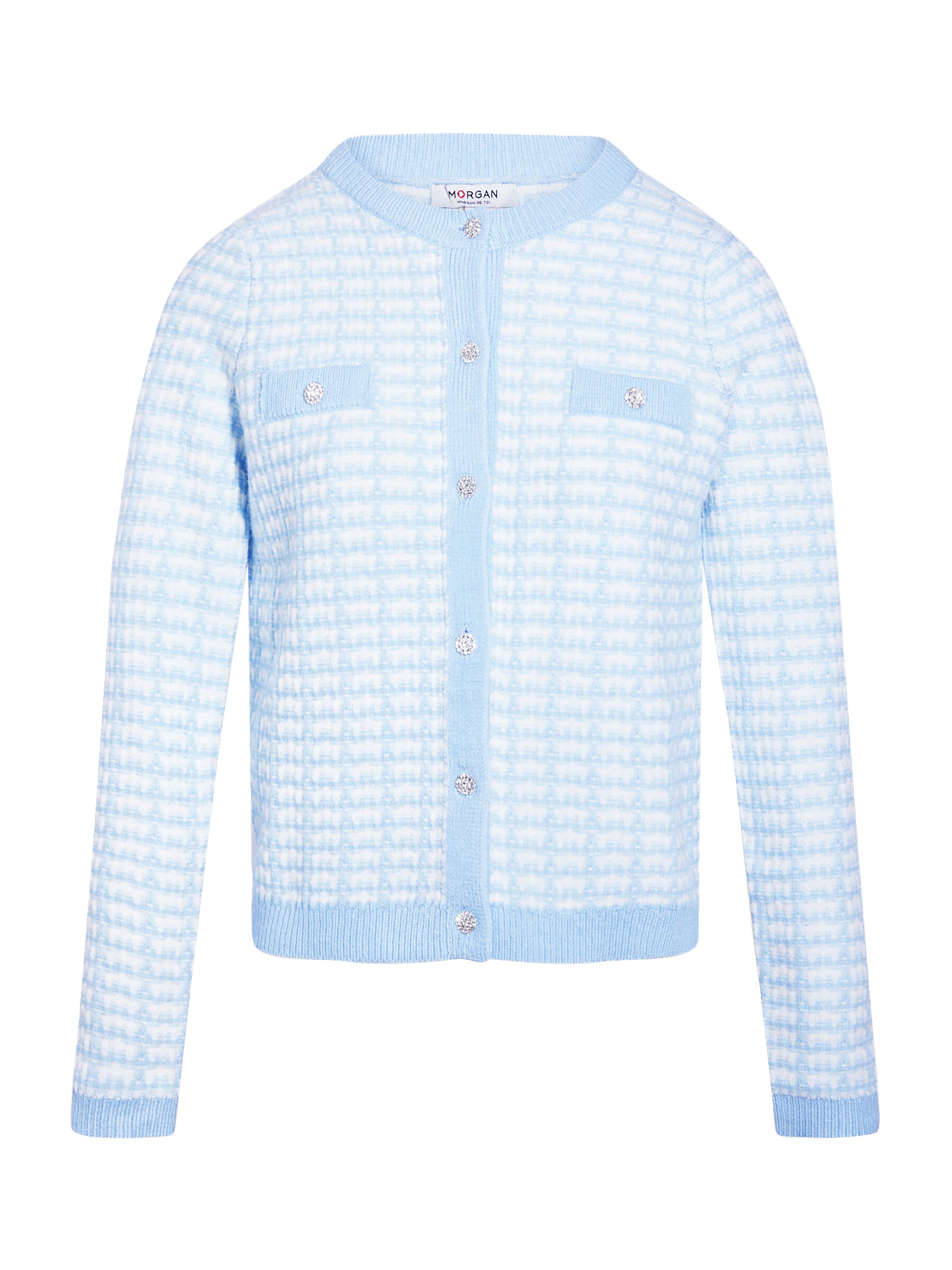 Morgan Gebreid vest '261-MIRES' in Blauw: voorkant