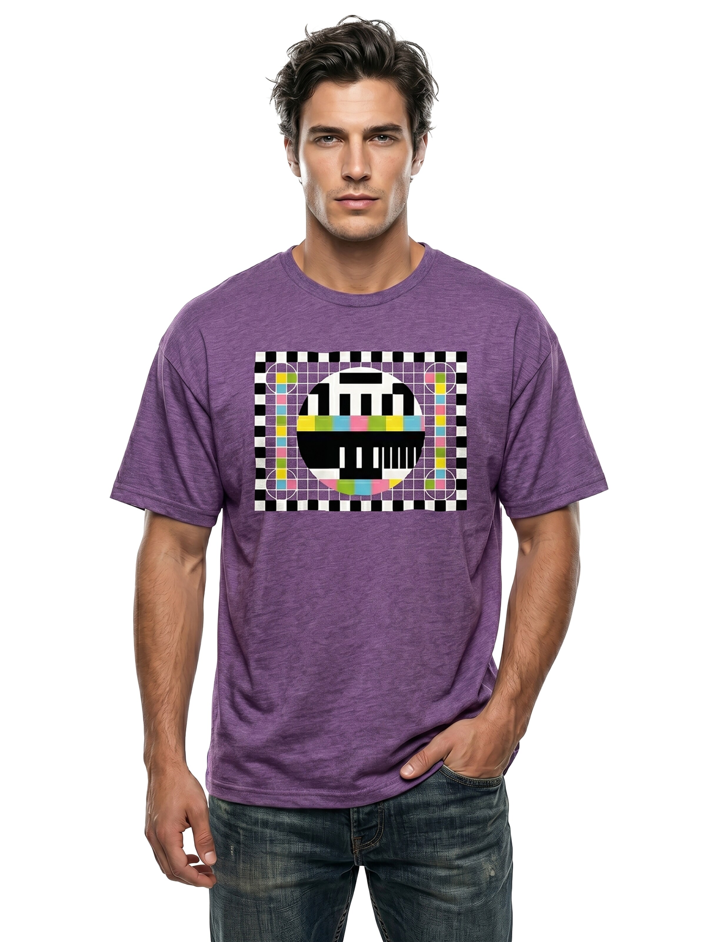 MAKAYA Shirt 'Testbild' in Purple: front