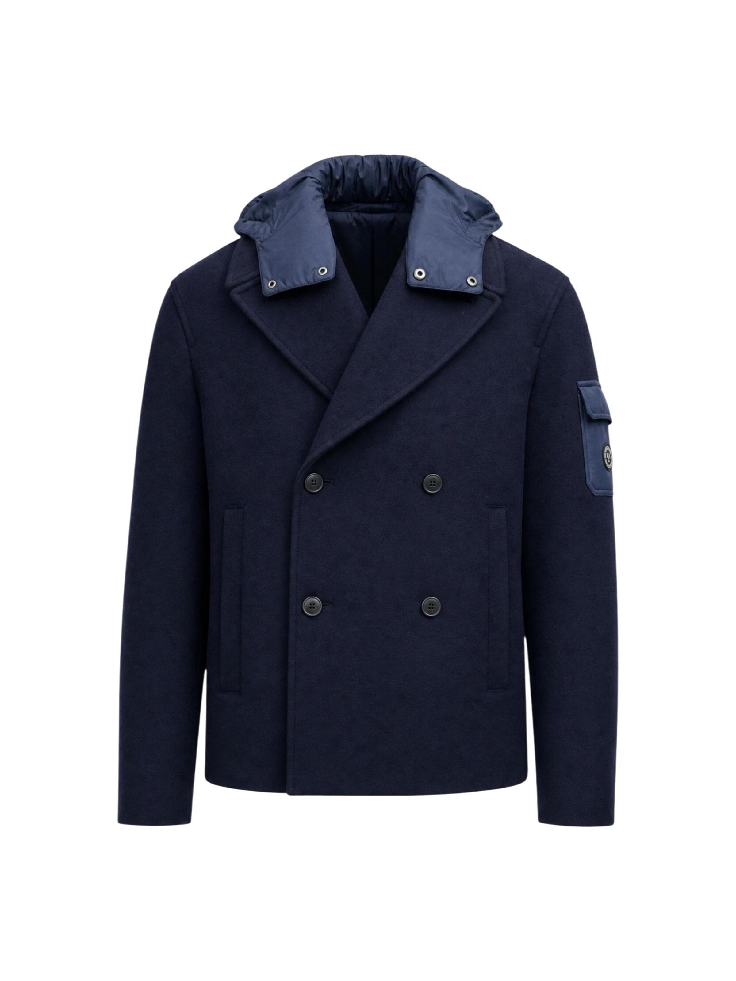 ARMANI EXCHANGE Winter Coat in Blue: front