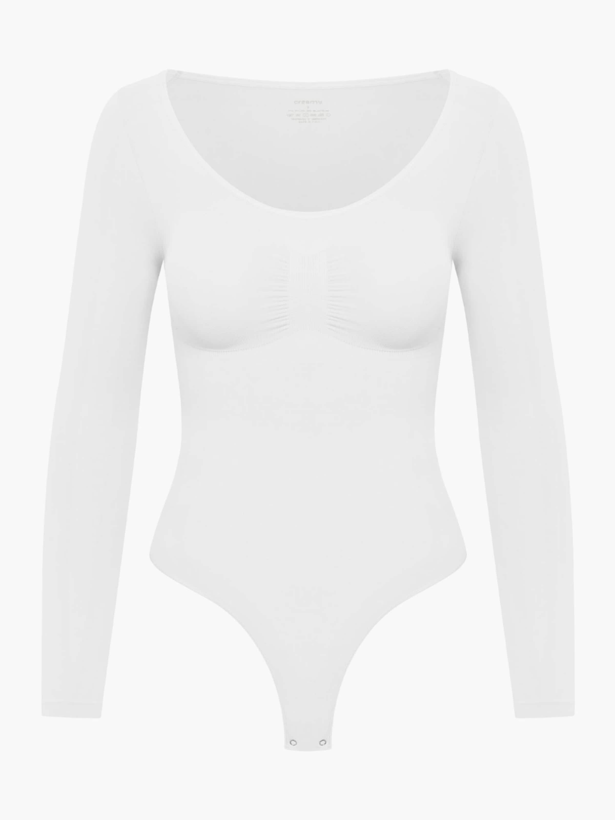 Body modelant 'Bodysuit Sculpting Shapewear Longsleeve mit String' cfab (formerly creamy fabrics) en blanc : devant
