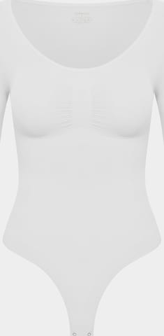 Body modelant 'Bodysuit Sculpting Shapewear Longsleeve mit String' cfab (formerly creamy fabrics) en blanc : devant