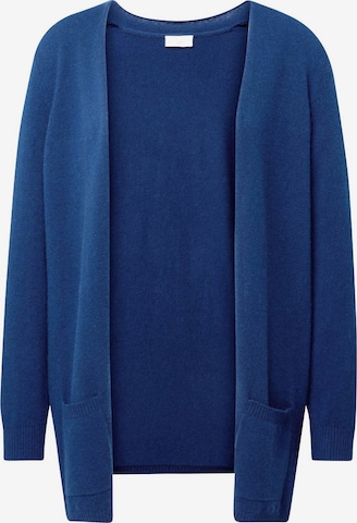 Goldner Strickjacke in Blau: Vorderseite