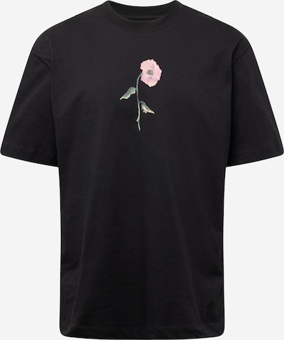 TOPMAN T-Shirt en vert / orange pastel / rose / noir, Vue avec produit