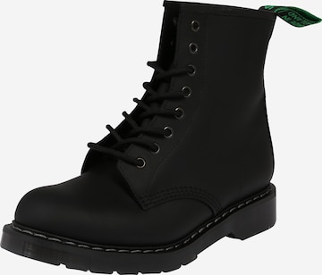 Solovair Lace-Up Boots '8 Eye Derby' in Black: front