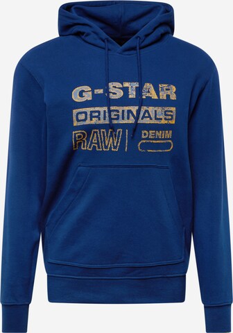 G-Star RAW Sweatshirt 'Distressed Originals' in Blauw: voorkant